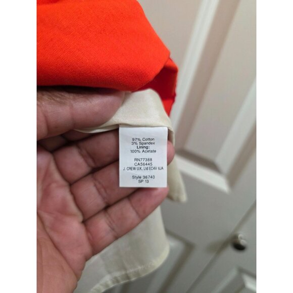 J.Crew Women's Oranges Sleeveless Formal Office Cotton Dress Size 10 With Back Z - Picture 9 of 10